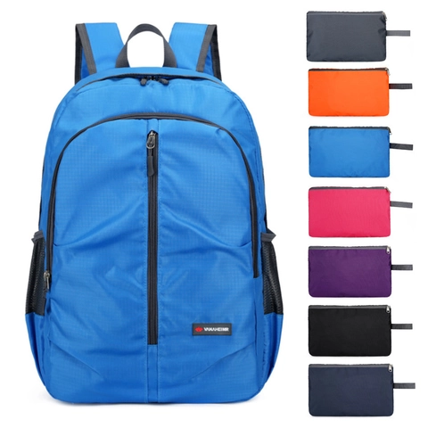Lightweight Foldable Sports Backpack Water Repellent Oxford Cloth Outdoor Leisure Bag Large Capacity Daypack Men Women Travel