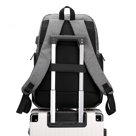 Business Laptop Backpack Men Large Capacity Computer Bag With USB Charging Port Waterproof Nylon School Travel Daypack