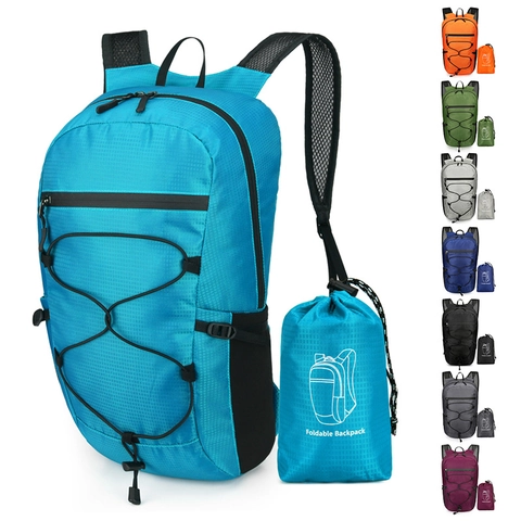 Lightweight Foldable Outdoor Backpack Water Repellent Ripstop Nylon Portable Traveling Hiking Sports Backpack For Men Women