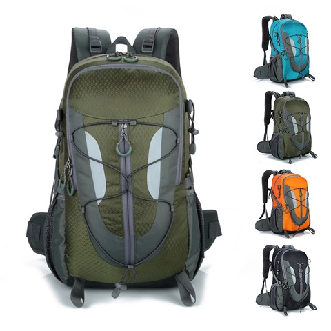Lightweight Waterproof Nylon Hiking Backpack Large Capacity Outdoor Sports Travel Daypack With Breathable Straps For Men Women