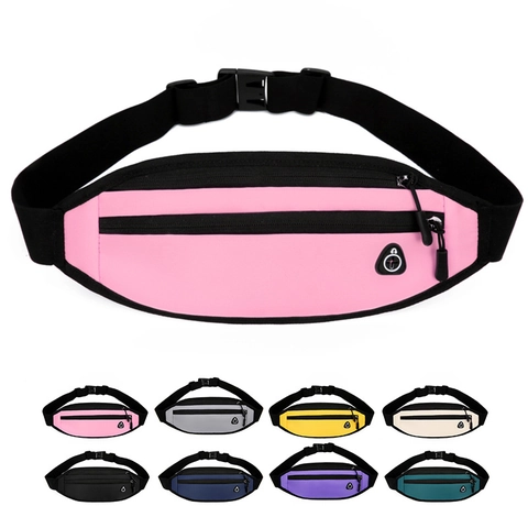 Unisex Fashion Sports Outdoor Waist Bag Large Capacity Waterproof Oxford Cloth Chest Bag With Headphone Jack Adjustable Belt