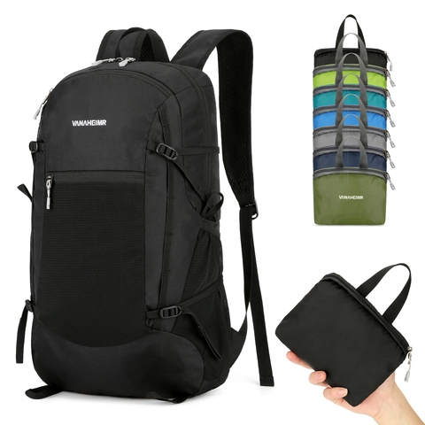 Lightweight Foldable Outdoor Sports Backpack Water Resistant Hiking Daypack Multi Functional Travel Bag Unisex