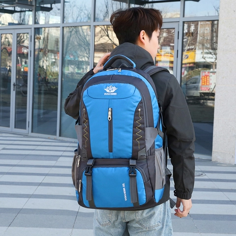 Outdoor Large Capacity Hiking Backpack Waterproof Nylon Travel Rucksack For Camping Trekking Men Women Sports Bag