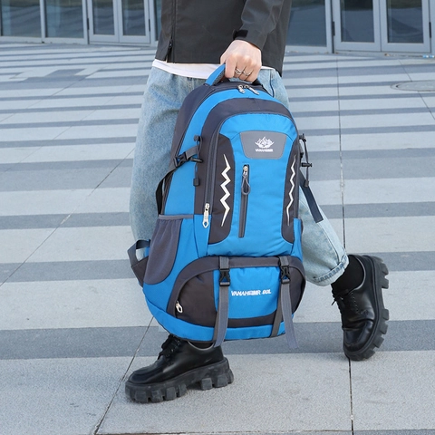 Grande Zaino da Trekking All'aperto in Nylon Idrorepellente Borsa da Viaggio per Uomo Donna Zaino da Escursionismo Multitasche
