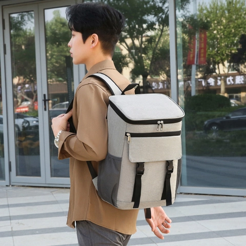 Zaino Termico Grande Borsa Frigo Impermeabile in Tessuto Oxford Zaino per Conservazione Alimenti per Picnic Campeggio Trekking all'Aperto
