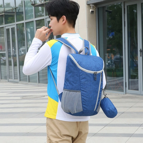 Leichter Faltbarer Wasserdichter Outdoor Wanderrucksack Für Reisen Sport Lässiger Tagesrucksack Mit Tragbarer Aufbewahrungstasche Aus Polyester