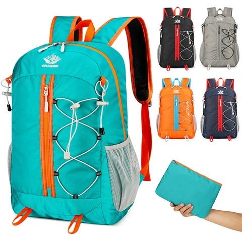 Zaino Outdoor Pieghevole Leggero Uomo Donna Grande Capacità Zaino da Trekking Viaggio Resistente all'Acqua in Nylon Borsa Sportiva
