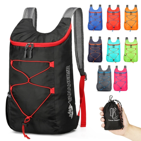 Lightweight Foldable Outdoor Hiking Backpack For Men Women Waterproof Large Capacity Travel Daypack Compact Portable Bag