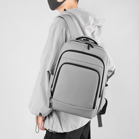 Mochila para Portátil de Negocios para Hombre Gran Capacidad Nailon Impermeable Bolsa de Viaje con Puerto de Carga USB