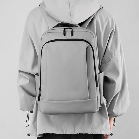 Mochila para Portátil de Negocios Minimalista Tela Oxford Impermeable Con Puerto de Carga USB para Hombre Mujer Viaje Diario
