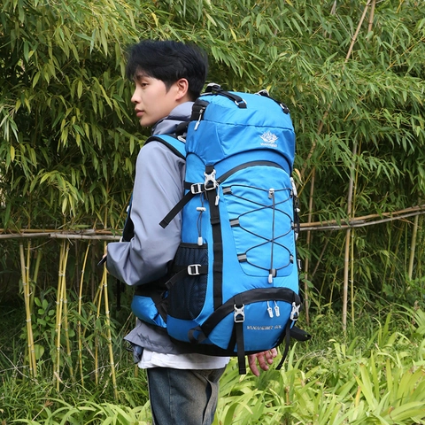 Professional Large Capacity Hiking Backpack Waterproof Nylon Outdoor Sport Travel Daypack Trekking Rucksack With Rain Cover