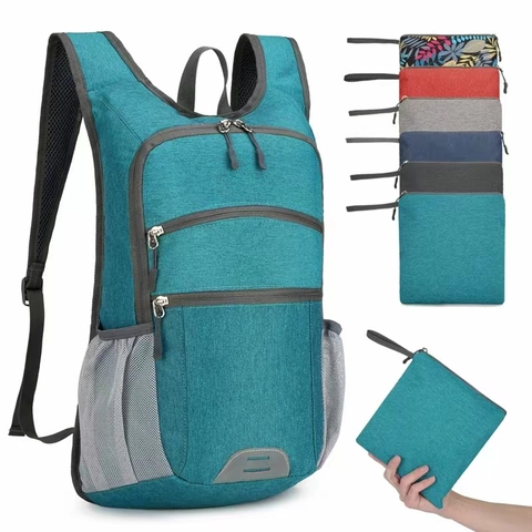 Foldable Lightweight Outdoor Hiking Cycling Backpack Water Resistant Multi-pocket Oxford Cloth Sports Daypack For Men Women