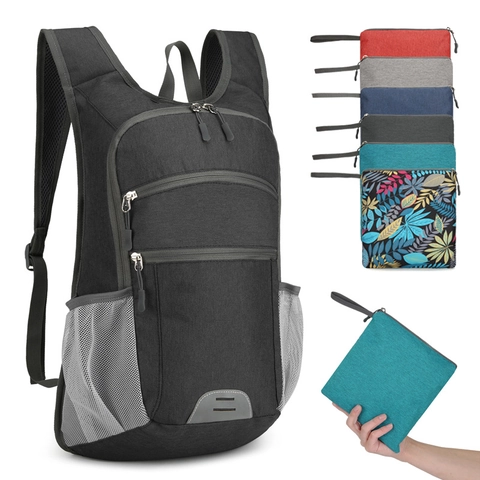 Foldable Lightweight Outdoor Hiking Cycling Backpack Water Resistant Multi-pocket Oxford Cloth Sports Daypack For Men Women