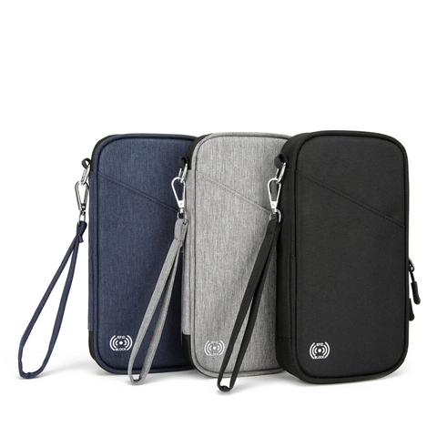RFID Blockierung Reisepass Hülle Oxford Gewebe Multifunktional Große Kapazität Dokumenten Organizer Tasche Mit Handschlaufe