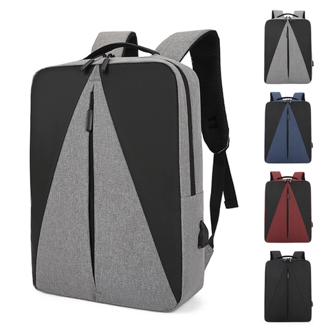Zaino per Laptop Business da Uomo Grande Capacità Impermeabile in Nylon Borsa da Viaggio Con Porta USB Lavoro Casual