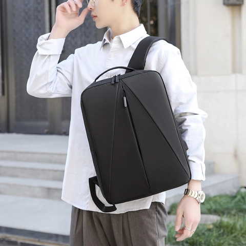 Zaino per Laptop Business da Uomo Grande Capacità Impermeabile in Nylon Borsa da Viaggio Con Porta USB Lavoro Casual
