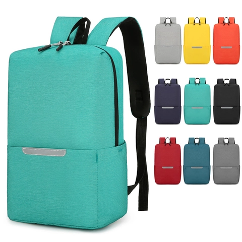 Zaino per Laptop in Nylon Leggero Con Strisce Riflettenti Impermeabile Grande Capacità Casual Borse per Viaggio Uomo Donna