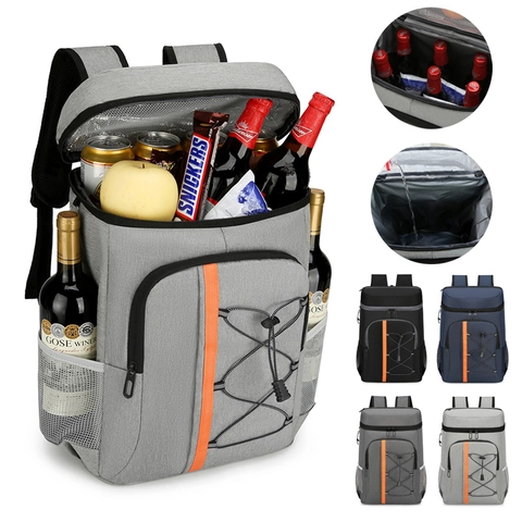Large Insulated Picnic Backpack Leakproof Waterproof Thermal Cooler Bag Oxford Cloth For Outdoor Camping Travel Storage
