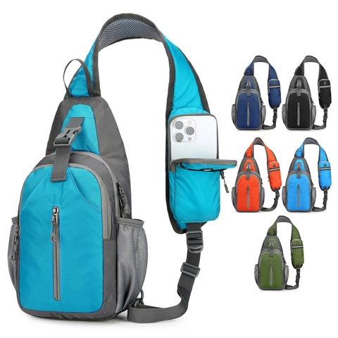 Waterproof Lightweight Sport Chest Bag Men Women Crossbody Sling Shoulder Bag Travel Outdoor Fitness Hiking Nylon Pack