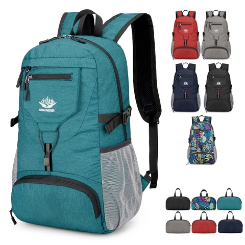 Mochila Profesional de Senderismo al Aire Libre Ligera Impermeable Tira Reflectante Camping Trekking Hombres Mujeres Bolsa