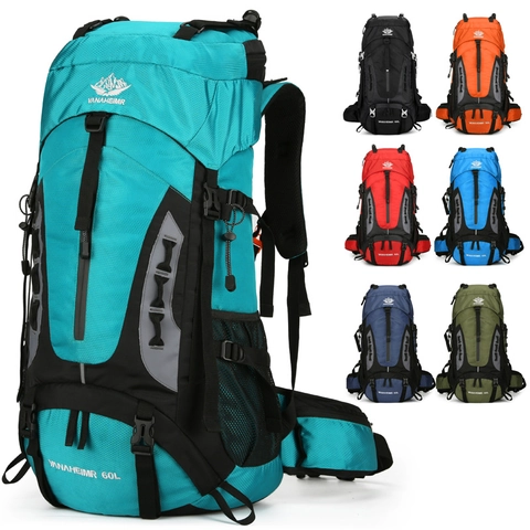 Zaino da Trekking Professionale Grande Capacità Outdoor Campeggio Borsa Con Copertura Antipioggia E Scomparto Scarpe Unisex Nylon Impermeabile