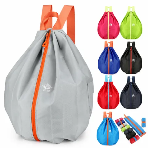 Foldable Lightweight Oxford Outdoor Sports Backpack Water-Repellent Large Capacity Travel Bag For Hiking Camping Women Men
