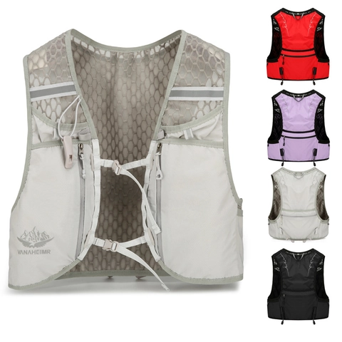 Breathable Hydration Vest Running Backpack Reflective Trail Running Cycling Hiking Outdoor Sports Bag For Men Women Adjustable Lightweight Vest Bag