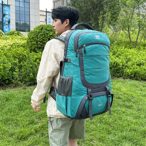 Large Capacity Outdoor Hiking Backpack Water Resistant Nylon Camping Rucksack For Men Women Travel Climbing Daypack