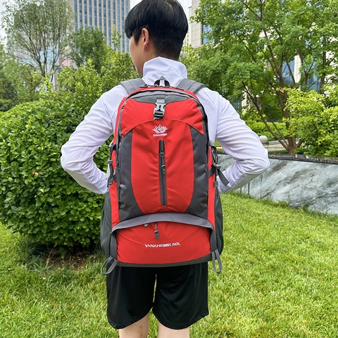 Vanaheimr 50L Large Capacity Outdoor Sports Backpack Waterproof Hiking Backpack For Travel Cycling Men Women School Bag