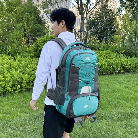Waterproof Nylon Hiking Backpack Outdoor Trekking Camping Travel Bag For Men Women Large Capacity Breathable Rucksack