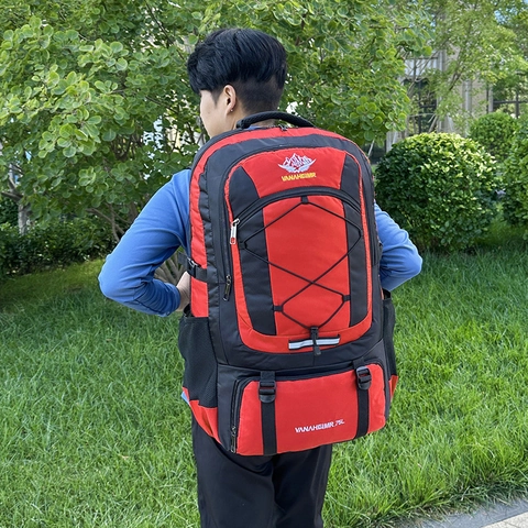 Zaino da Alpinismo All'aperto di Grande Capacità Impermeabile in Nylon per Escursionismo Borsa da Viaggio per Campeggio Trekking Uomo Donna