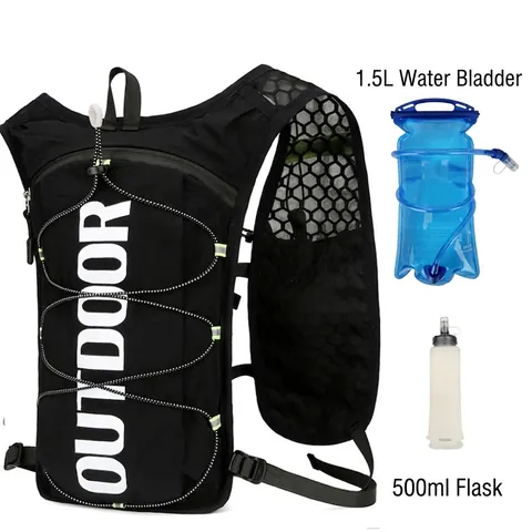 Mochila de Hidratación para Correr de Nailon Reflectante Multifuncional Chaleco Deportivo Ligero Transpirable para Senderismo Ciclismo