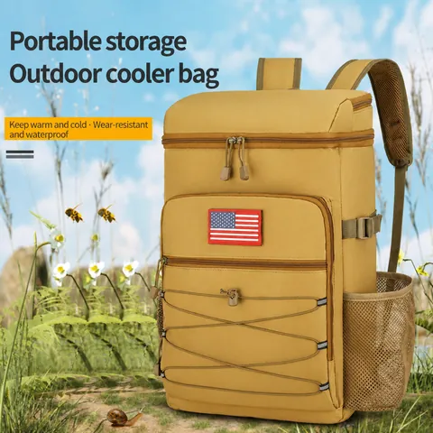 Tactical Insulated Cooler Backpack Large Capacity Waterproof Outdoor Hiking Lunch Bag For Camping Picnic Travel With Bottle Opener