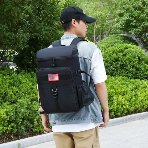 Taktischer Isoliert Rucksack Große Kapazität Auslaufschutz Kühltasche Zum Wandern Camping Picknick Outdoor Spritzwassergeschützt Nylon Rucksack