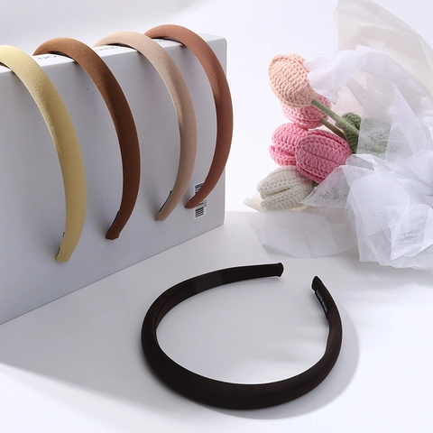 Diadema de Tela Gruesa de Color Sólido Minimalista Vintage Para Mujer Estilo Coreano Accesorios Para el Cabello Hechos a Mano