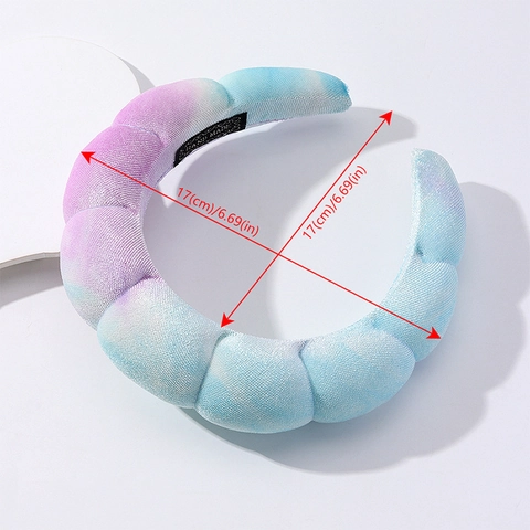 Tie Dye Thick Puffy Sponge Headband For Women Cloud Twist Velvet Hair Band Handmade High Top Hair Accessories For Face Wash