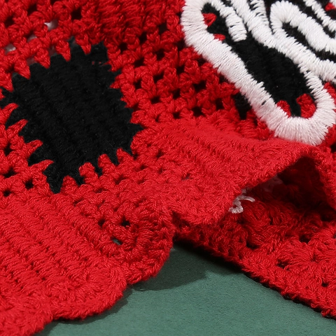 Handgefertigte Gestrickte Weihnachts-Dreieckstuch Baumwolle Gehäkelte Weihnachtsmann Schneeflocke Stirnband Festival Haarschmuck Damen