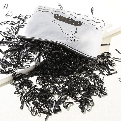 High Elastic Black TPU Hair Ties Minimalist Rubber Bands For Children Girls Women Everyday Hair Styling Accessories
