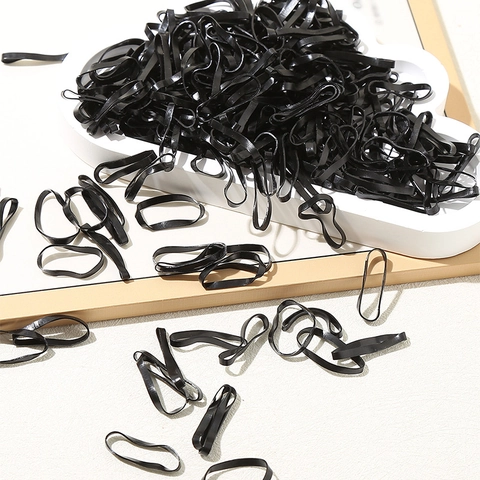 High Elastic Black TPU Hair Ties Minimalist Rubber Bands For Children Girls Women Everyday Hair Styling Accessories