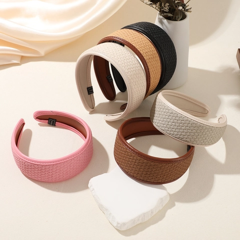 Vintage Geflochtenes PU Leder Breites Stirnband Für Damen Retro Gewebter Haarreif Mode Haarschmuck Für Den Alltag Geschenk