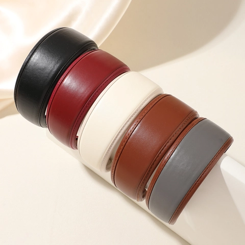 Cerchietto Largo in Pelle PU Imbottito Vintage Donna Francese Retro Cranio Alto Cuciture Tinta Unita Eleganti Accessori Capelli