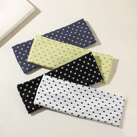 Elastisches Polka Dot Yoga Haarband Für Damen Breit Sport Schweißband Rutschfest Stirnband Für Fitness Laufen Fitnessstudio Turban