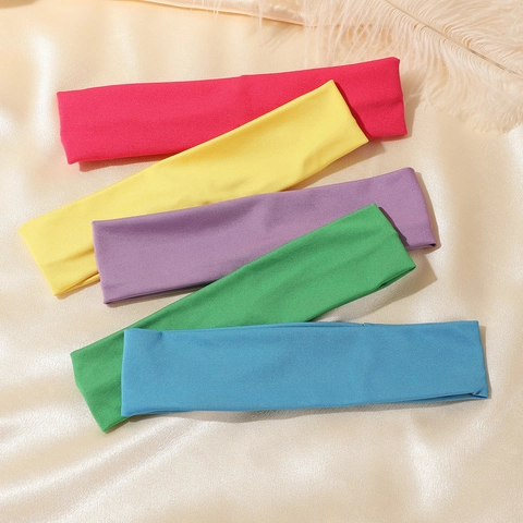 Elastische Sport Stirnbänder Für Damen Herren Yoga Fitness Schweißband Gerippte Strick Haarbänder Bonbonfarben Haarschmuck