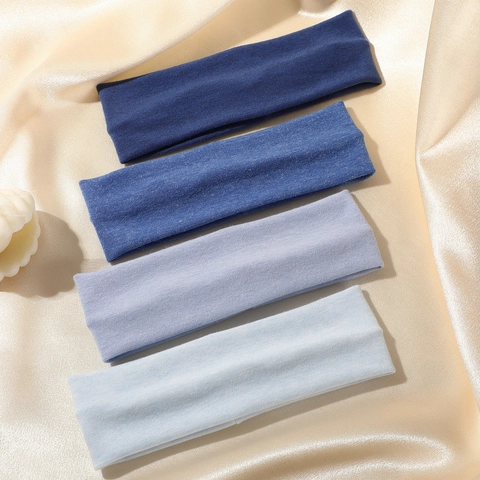 Women Wide Elastic Knitted Hairband Solid Color Ribbed Headband For Makeup Face Washing Sport Yoga Fashion Hair Accessories