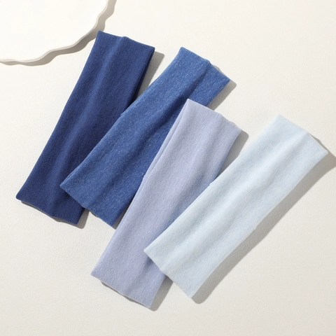 Women Wide Elastic Knitted Hairband Solid Color Ribbed Headband For Makeup Face Washing Sport Yoga Fashion Hair Accessories