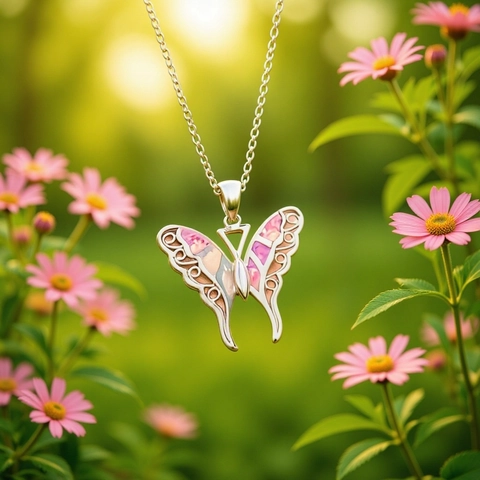 Nischen Design Schmetterling Anhänger Halskette Zinklegierung Schlüsselbein Kette Emaille Flügel Damen Schmuck Geschenk