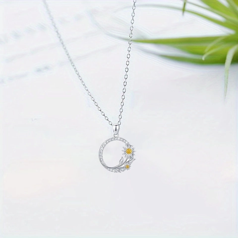 Hohle Runde Sonnenblume Anhänger Halskette Legierung Strass Gänseblümchen Ohrringe Schmuck Set Für Damen Täglich Urlaub Schmuck