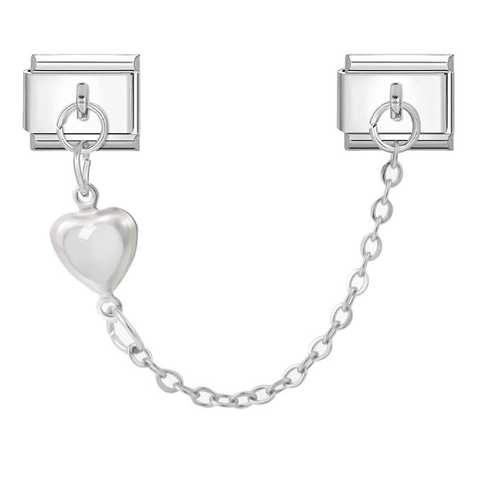 Stainless Steel Italian Charm Bracelet Safety Chain Modular Link Heart Pendant Accessory DIY Jewelry For Men Women