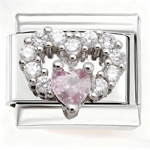 DIY Stainless Steel Italian Charms Bracelet Links Heart Butterfly Flower Cat Mouse Zirconia Jewelry For Women