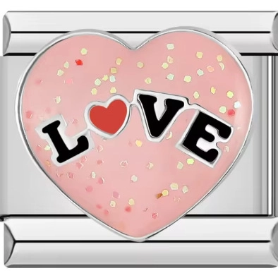 Stainless Steel Italian Charm Link DIY Modular Bracelet Accessories Alphabet Heart Family Enamel Metal Jewelry Charms For Women